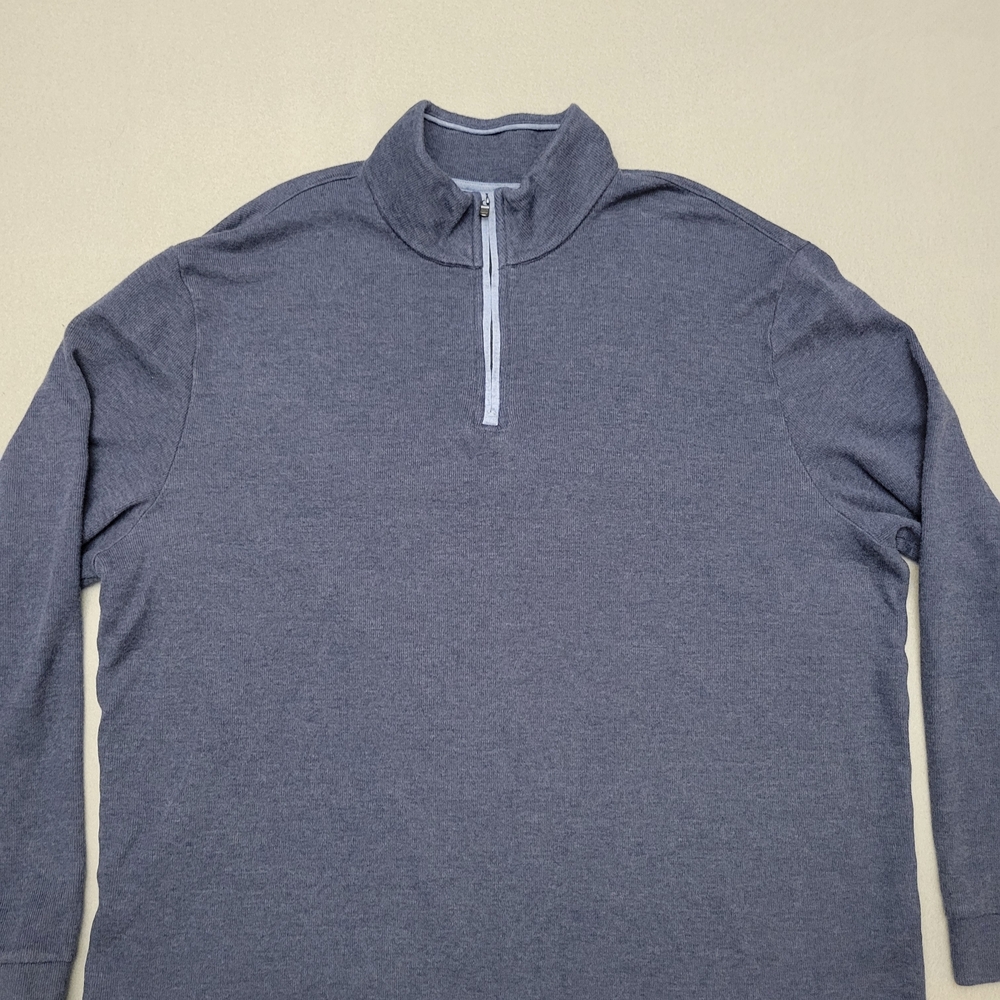 Joseph Abboud Modern Fit French Rib 1/4 Zip Sweater XXL Blue.